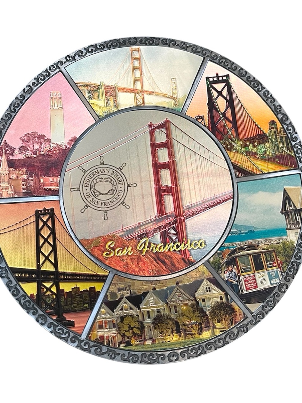 San Francisco Golden Gate Bridge & Cityscape Decorative Plate